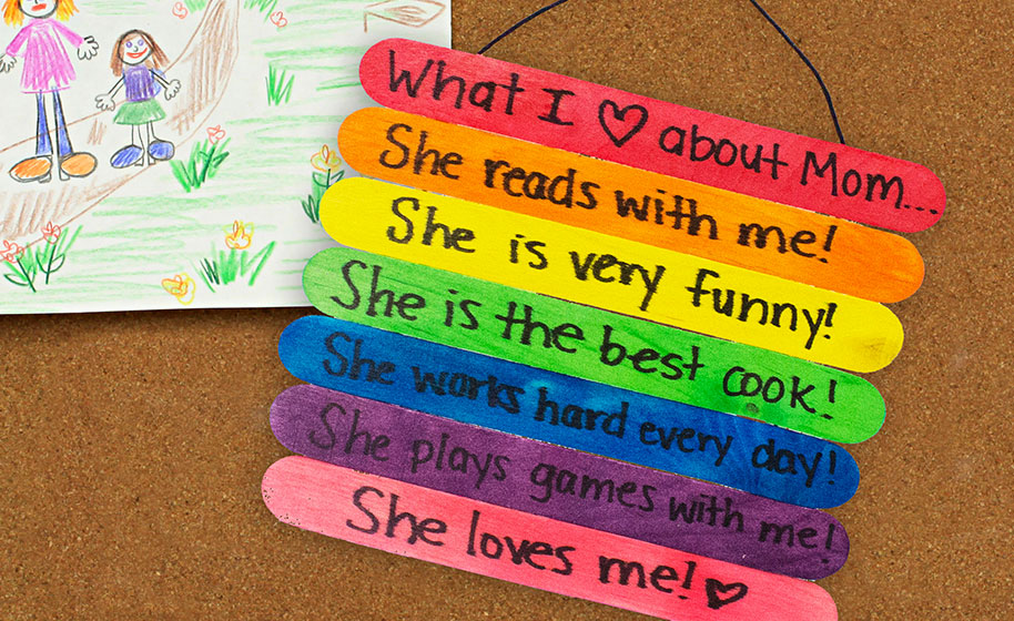 Craft Stick Mother's Day Sign - Craft Project Ideas